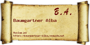 Baumgartner Alba névjegykártya